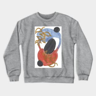 Orbiting Colors and Golden Leaves - Abstract Watercolor Painting Crewneck Sweatshirt